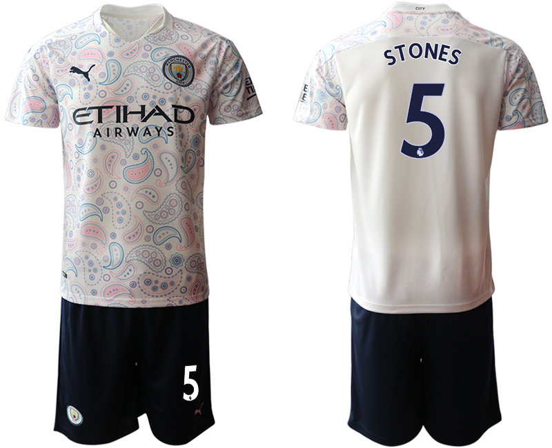 Men 2020-2021 club Manchester City away #5 white Soccer Jerseys->manchester city jersey->Soccer Club Jersey